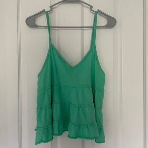 American Eagle Outfitters Green Tiered V-Neck Camisole